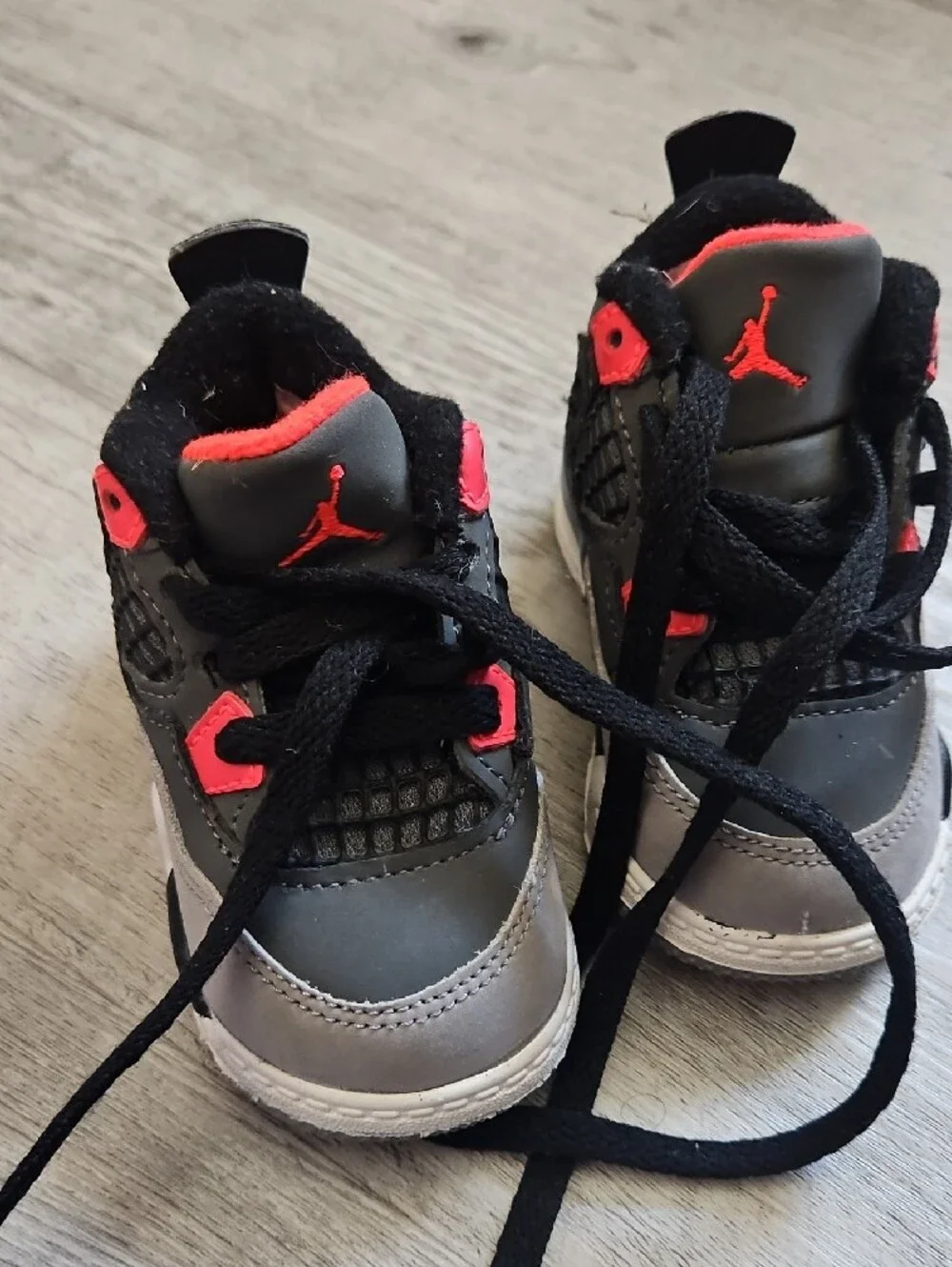 Jordan Kids' Black, Gray & Red High Top Sneakers